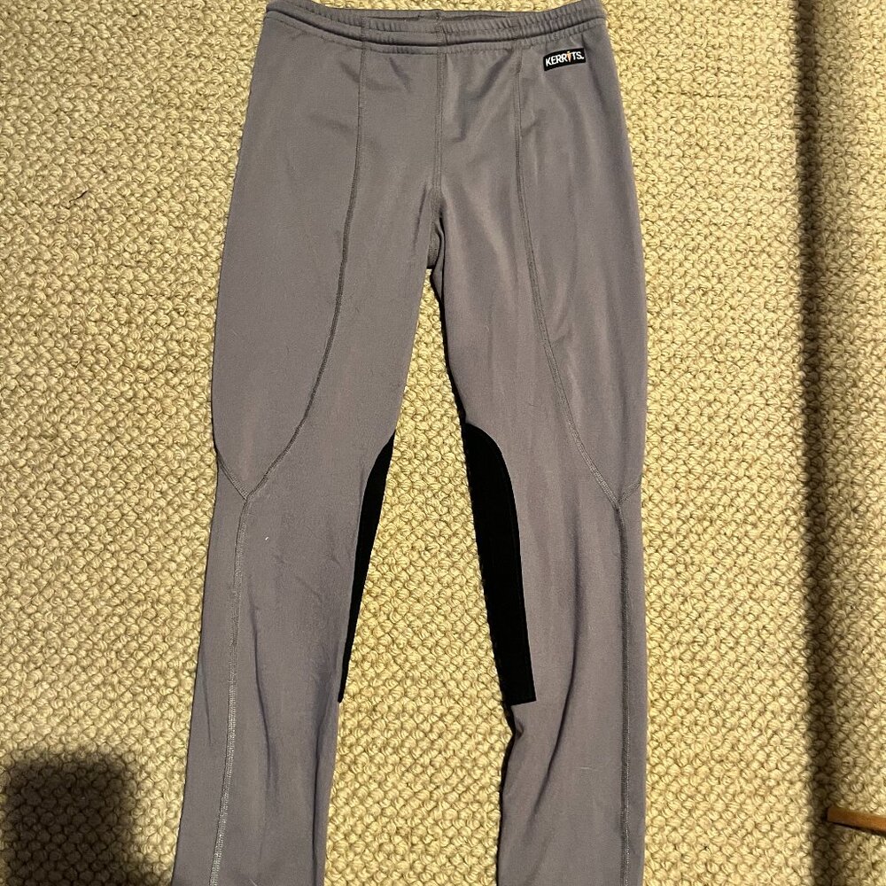 Kerrits Kids Performance Knee Patch Riding Tight size XL kids gray